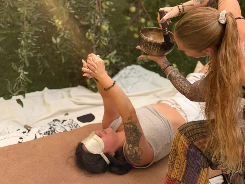 Breathwork session in nature