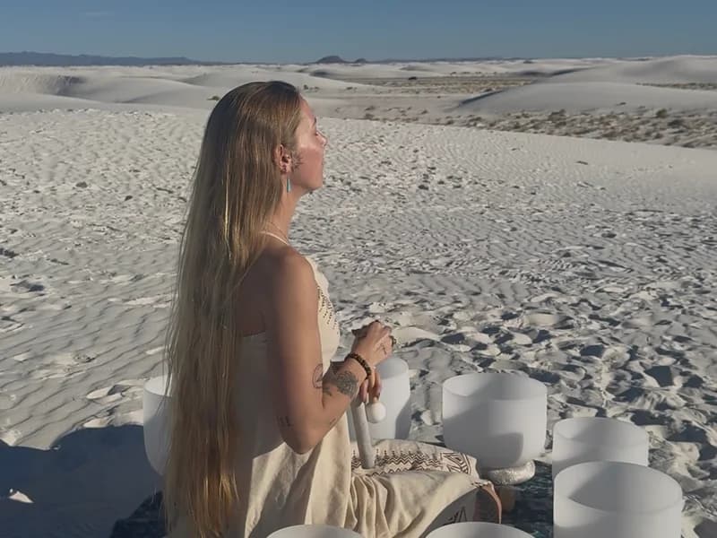 Sound healing ceremony in nature